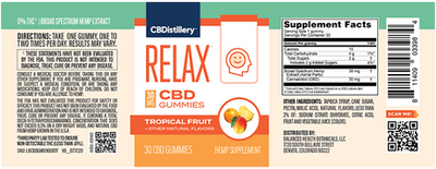 CBD Broad Spectrum Relax Anytime Gummies - CBDistillery - 30mg - 30 count