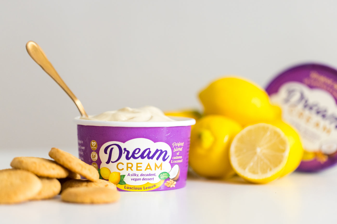 Dream Cream Luscious Lemon with lemons and cookies