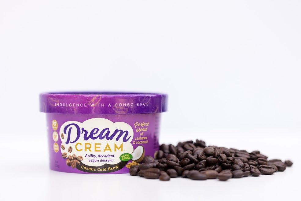 Dream Cream Cosmic Cold Brew with coffee beans