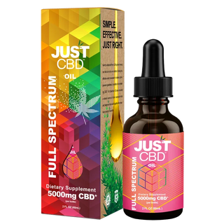 CBD Tincture Drops - Just CBD - 5,000mg - Full Spectrum - 2 fl oz