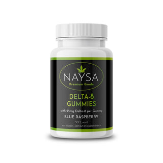 Delta-8 Vegan Gummies - 25mg / 30 count - Blue Raspberry by NAYSA