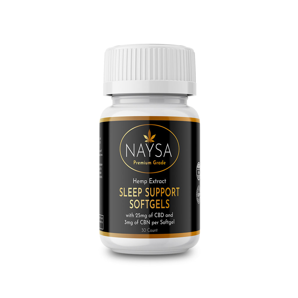CBD Sleep Support Softgels - 25mg CBD and 3mg CBN - NAYSA - 30 count