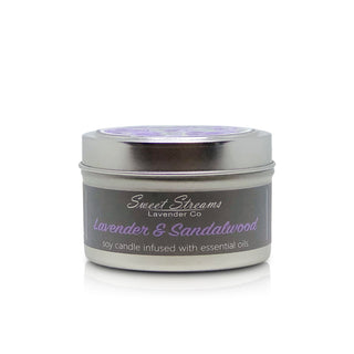 Sweet Streams Lavender Co. Lavender & Sandalwood Candle in metal tin- 6oz