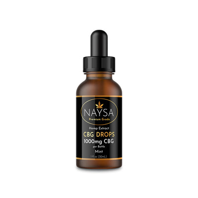 CBG Tincture Drops with MCT - NAYSA - 1,000mg - Peppermint Flavor - 1oz