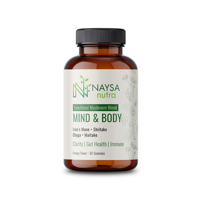 Mind and Body Mushroom Extract Gummies - Orange Flavor - NAYSA Nutra - 30 count